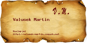 Valusek Martin névjegykártya